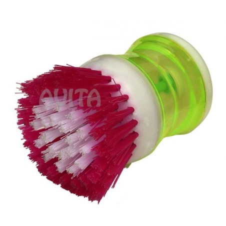 Brush with a washing up liquid dispenser liquid dispenser