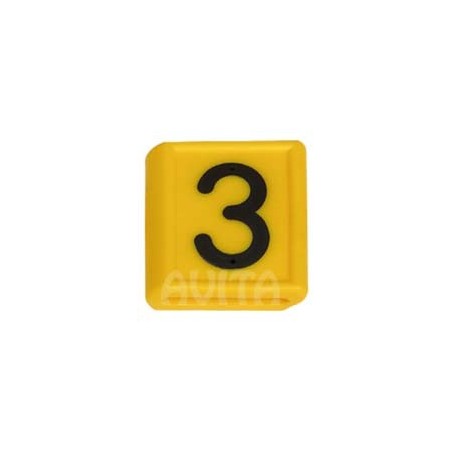 Идентификационный номер "3", желтый, 48 X 59 мм