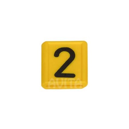 Identification number "2", yellow, 48 X 59 mm