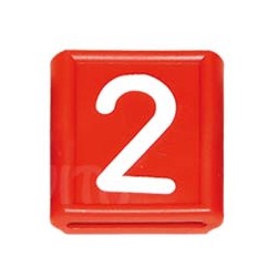 Identification number "2", red, 48 X 59 mm