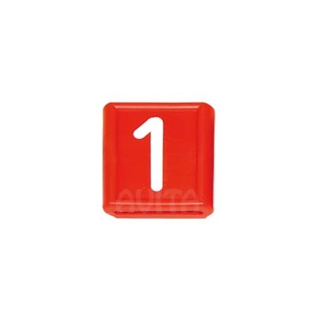 Identification number "1", red, 48 X 59 mm