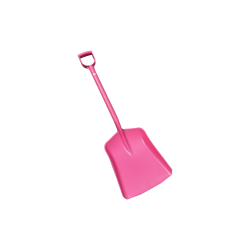 One-piece pink plastic shovel