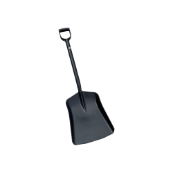 One-piece black plastic shovel