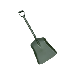 One-piece green plastic shovel