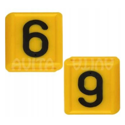 Identification number "6" and "9", yellow 48 X 59 mm