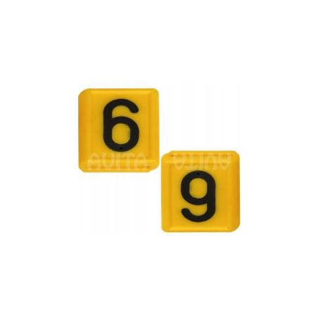 Numer identyfikacyjny „6” i „9”, żółty 48 x 59 mm