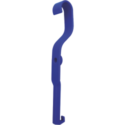 Plastic hanger for milking apparatus - blue