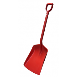 One-piece red plastic shovel