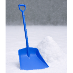 One-piece blue plastic shovel
