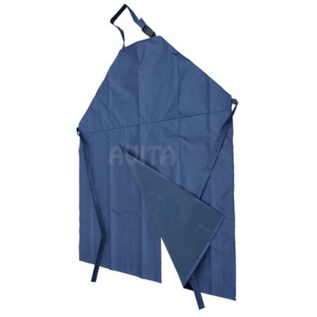 PVC milking apron 120/80 blue with a slit