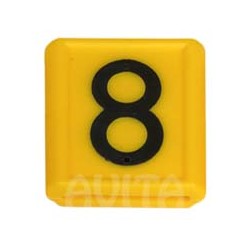 Identification number "8", yellow 48 x 59 mm