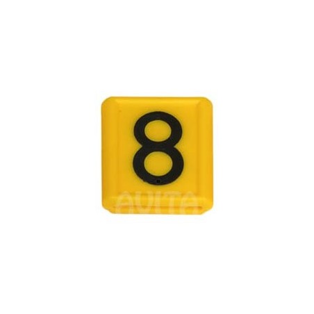 Identification number "8", yellow, 48 X 59 mm