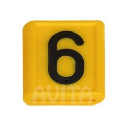 Identification number "6" and "9", yellow 48 X 59 mm