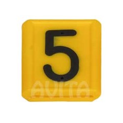 Identification number "5", yellow, 48 X 59 mm