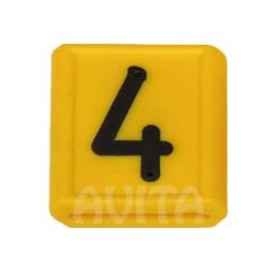 Identification number "4", yellow 48 x 59 mm