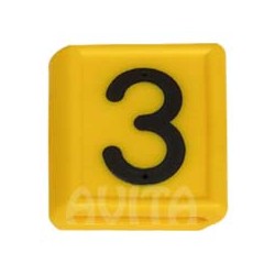Identification number "3", yellow 48 x 59 mm