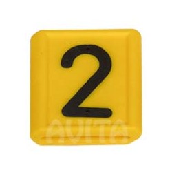 Identifikationsnummer "2", gelb 48 x 59 mm