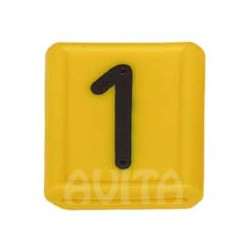 Identification number "1", yellow 48 x 59 mm
