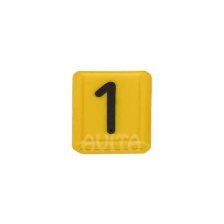 Identification number "1", yellow, 48 X 59 mm