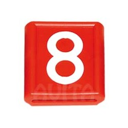 Identification number "8", red, 48 X 59 mm