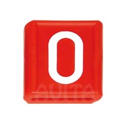 Identification number "0", red, 48 X 59 mm