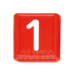 Identification number "1", red, 48 X 59 mm