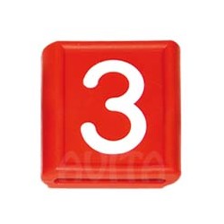 Identification number "3", red, 48 X 59 mm