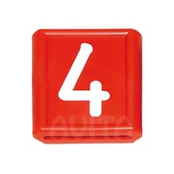 Identification number "4", red, 48 X 59 mm