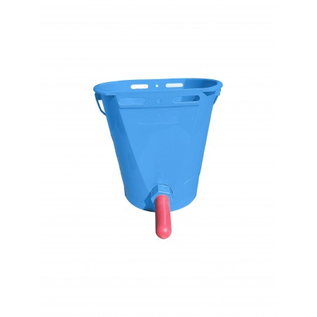 Wiadro dla cieląt niebieskie ze smoczkiem gumowym