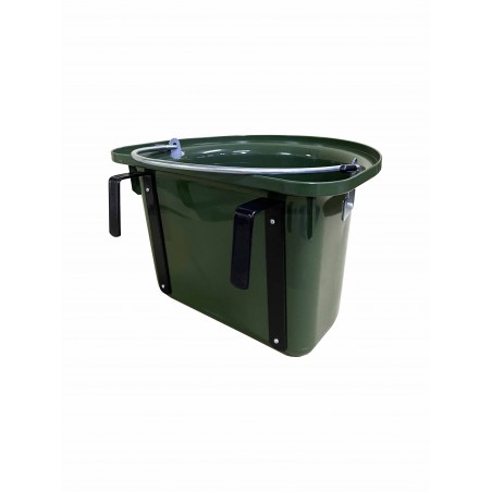 Plastic feeder with a sling and hooks olive15 l