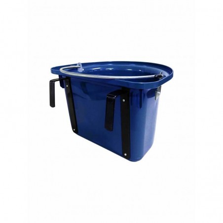 Plastic manger (feeding trough) with slings and hooks blue 15 l