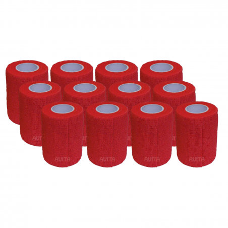 Бинт для животных 7,5 см х 4,5 м красный- 12 шт.
