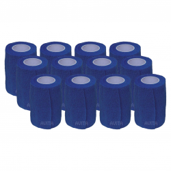 Bandage for animals 7.5 cm x 4.5 m blue x 12 pcs.
