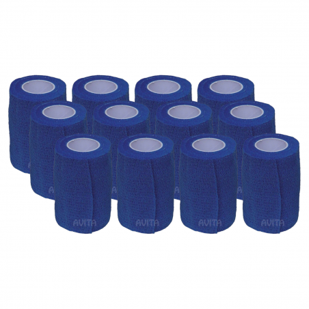 Бинт для животных 7,5 см х 4,5 м синий-12 шт.