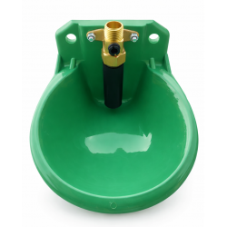 Plastic drinker for sheep with a copper pipe valve