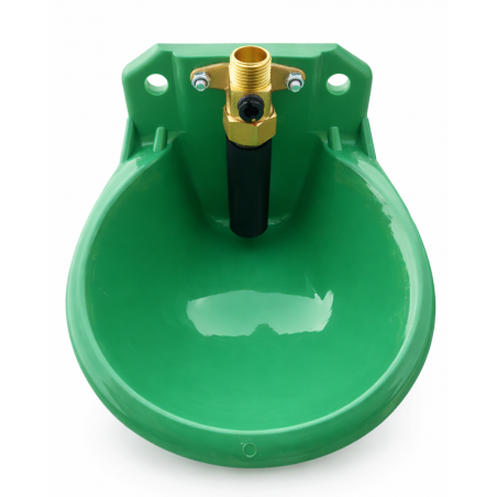 Plastic drinker for sheep with a copper pipe valve